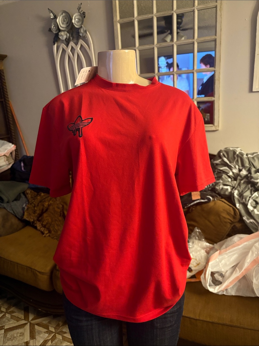 Men's Red Short-Sleeve Crewneck T-Shirt